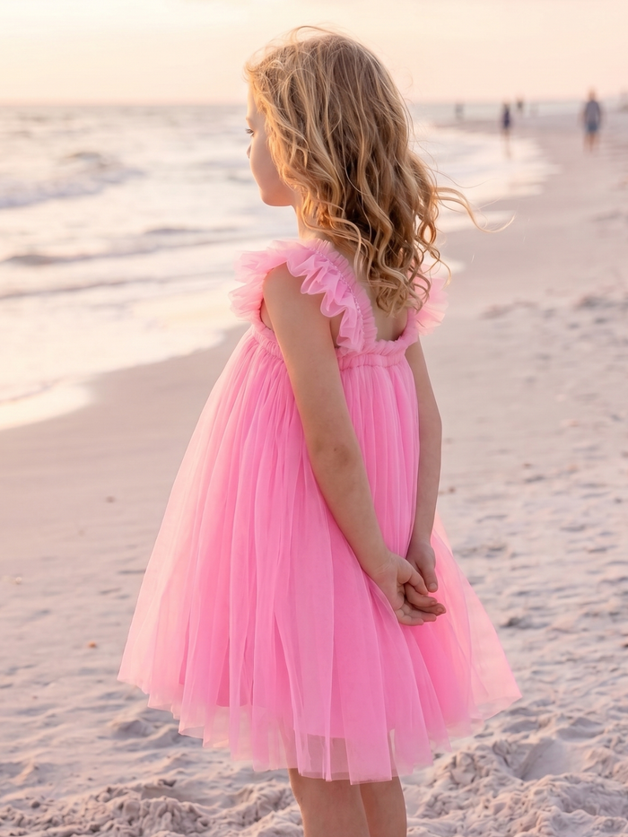 Seaside Pink Sequin Shell Party Dress Mia Belle Girls