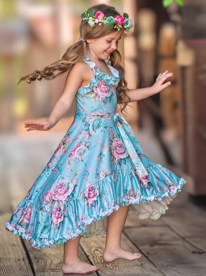 Secret Garden Rose Hi-Lo Ruffle Dress Mia Belle Girls