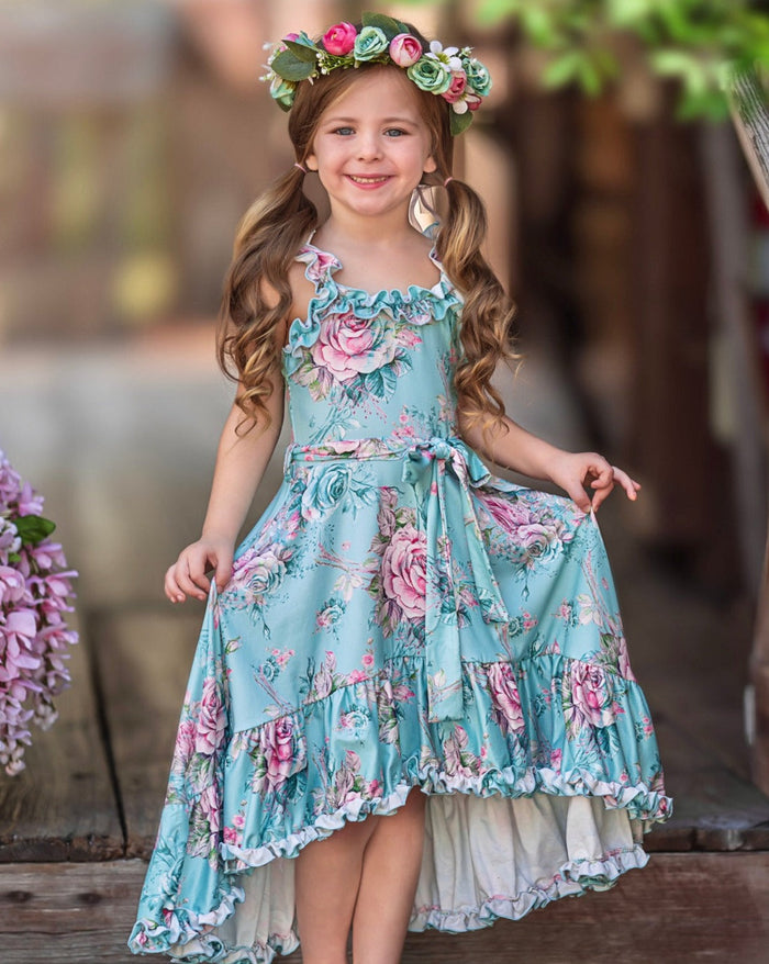 Secret Garden Rose Hi-Lo Ruffle Dress Mia Belle Girls