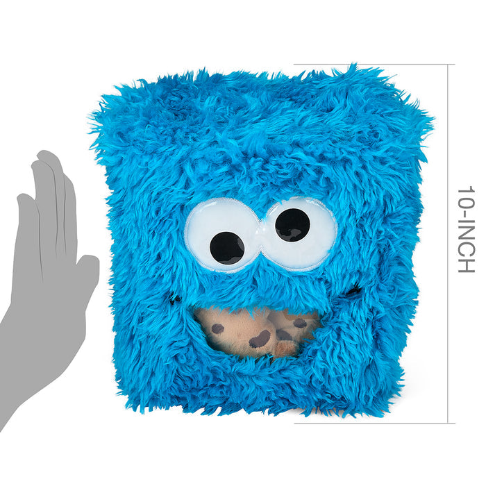 Interactive 8-inch Cookie Monster plush snack bag from Sesame Street, soft plush toy with fun character details.