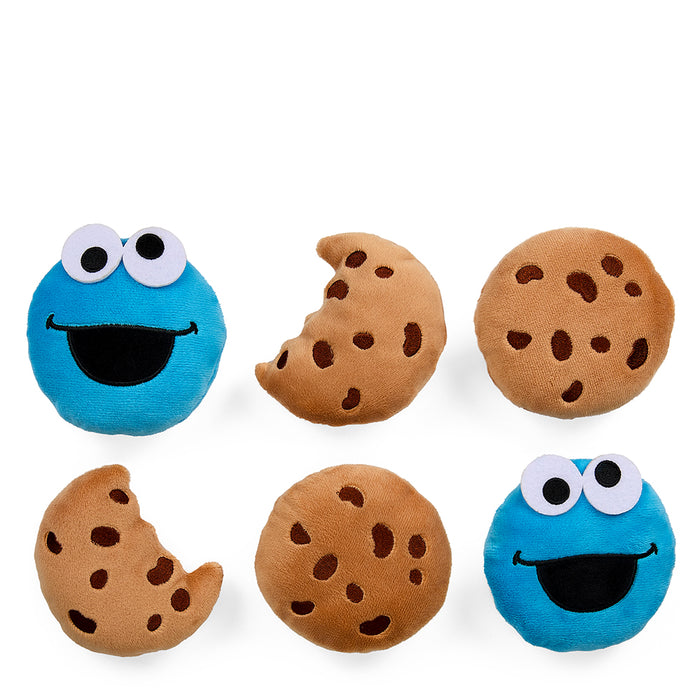 Sesame Street Cookie Monster plush snack bag, 8-inch interactive plush toy featuring Cookie Monster holding a snack.