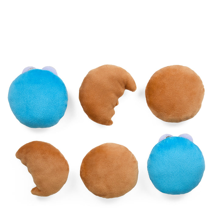 Sesame Street Cookie Monster plush snack bag, 8-inch interactive plush toy with a snack pouch, soft and cuddly for kids.