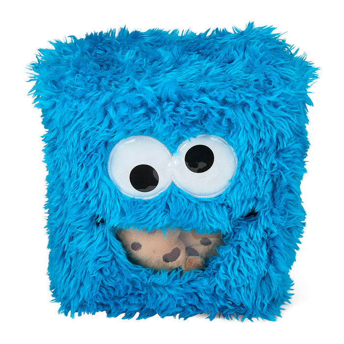 8-inch Sesame Street Cookie Monster plush snack bag, interactive plush toy featuring Cookie Monster from Sesame Street.
