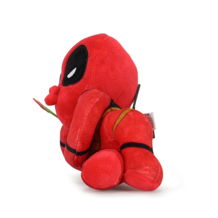 Soft Deadpool Phunny plush toy by Kidrobot x Marvel featuring a playful, sexy Deadpool character with detailed costume and expressive face.