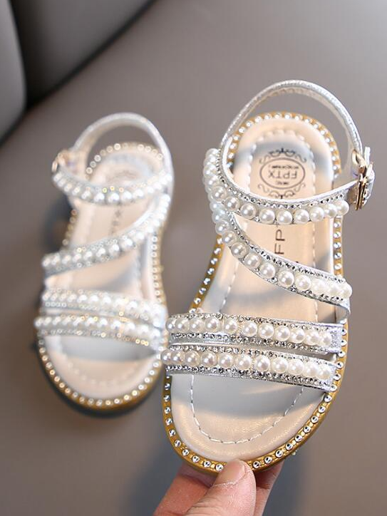 Silver Pearls and Shimmer Sandals By Liv and Mia Mia Belle Girls