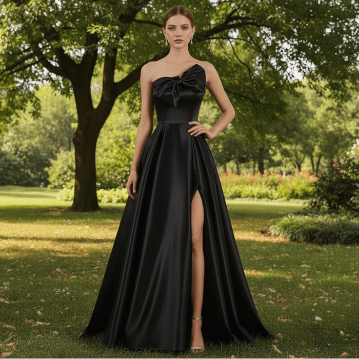 Simple A-line Red Bridal Gown Autumn Wedding Dress - Rosymae