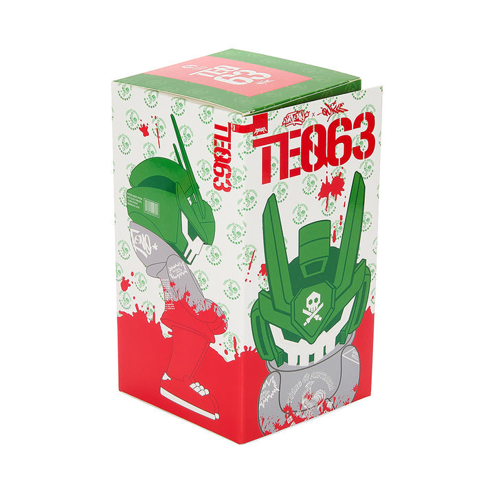 Sket One x Quiccs Sketratcha TEQ63 6-inch vinyl art figure, limited half-full edition by Kidrobot, with detailed painted design.