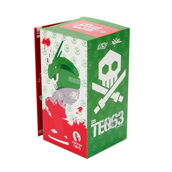 Limited edition Kidrobot Sket One x Quiccs Sketratcha TEQ63 6-inch art figure, half-full edition, DCON exclusive.