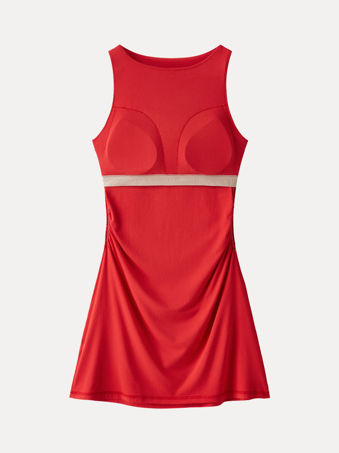 OGLmove SkinKiss Boatneck Ruched A-line Mini Bra Dress