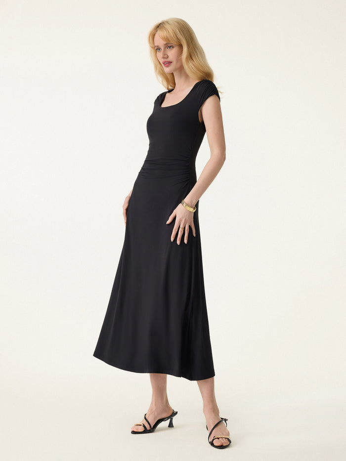 OGLmove SkinKiss Cooling Square Neck Ruched Midi Bra Dress