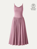 OGLmove SkinKiss Cowl Neck Open-Back Midi Bra Dress Rose Mauve XS