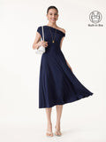 OGLmove SkinKiss Multi-Wear Midi Bra Dress with Pockets Midnight Navy XS