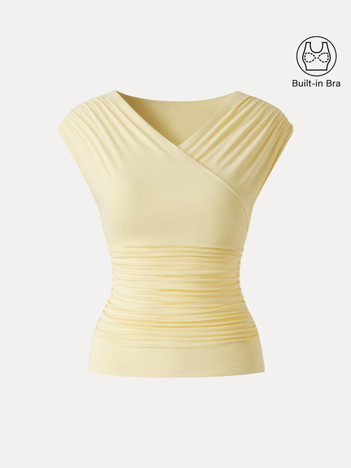 OGLmove SkinKiss Surplice V-Neck Ruching Bra Top