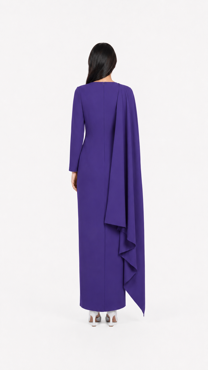 Sky Blue Cape Sleeve Column Maxi Dress – AZURA