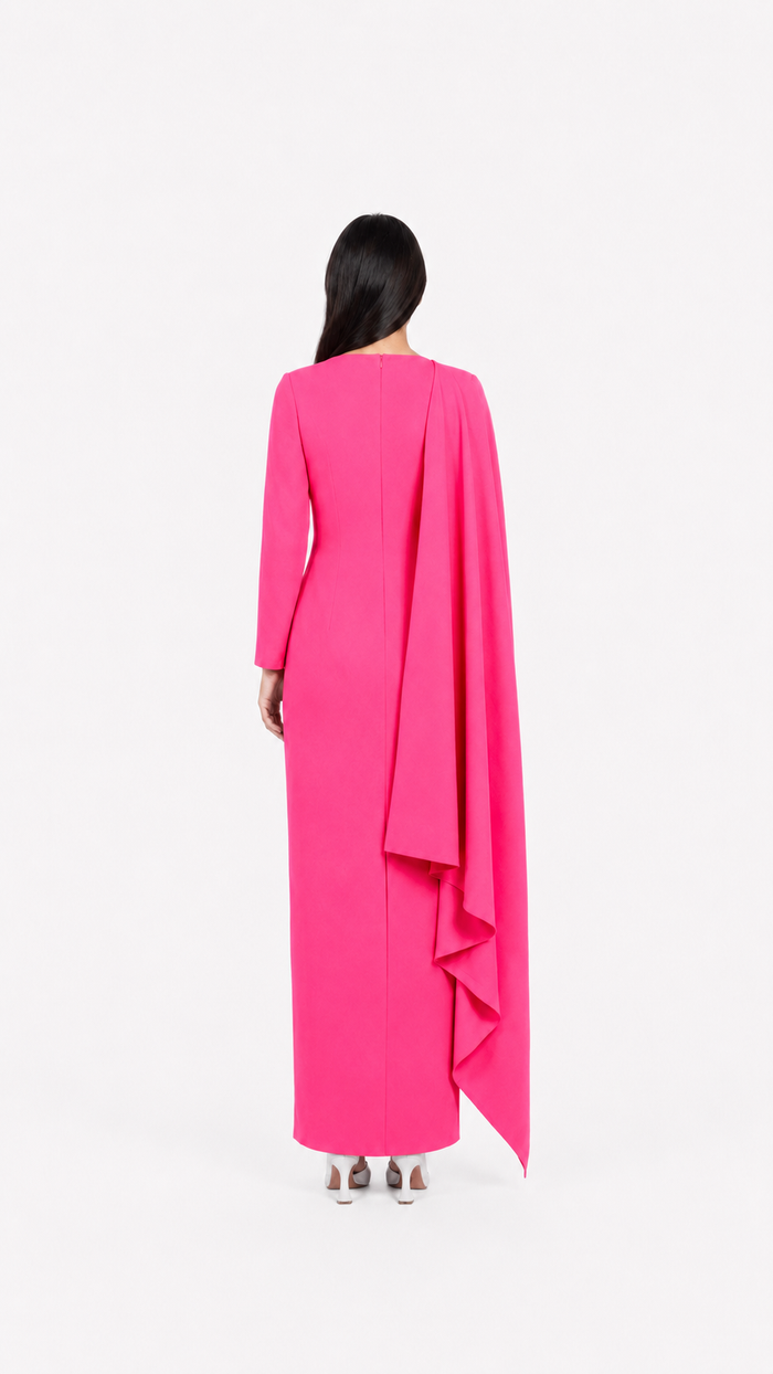 Sky Blue Cape Sleeve Column Maxi Dress – AZURA