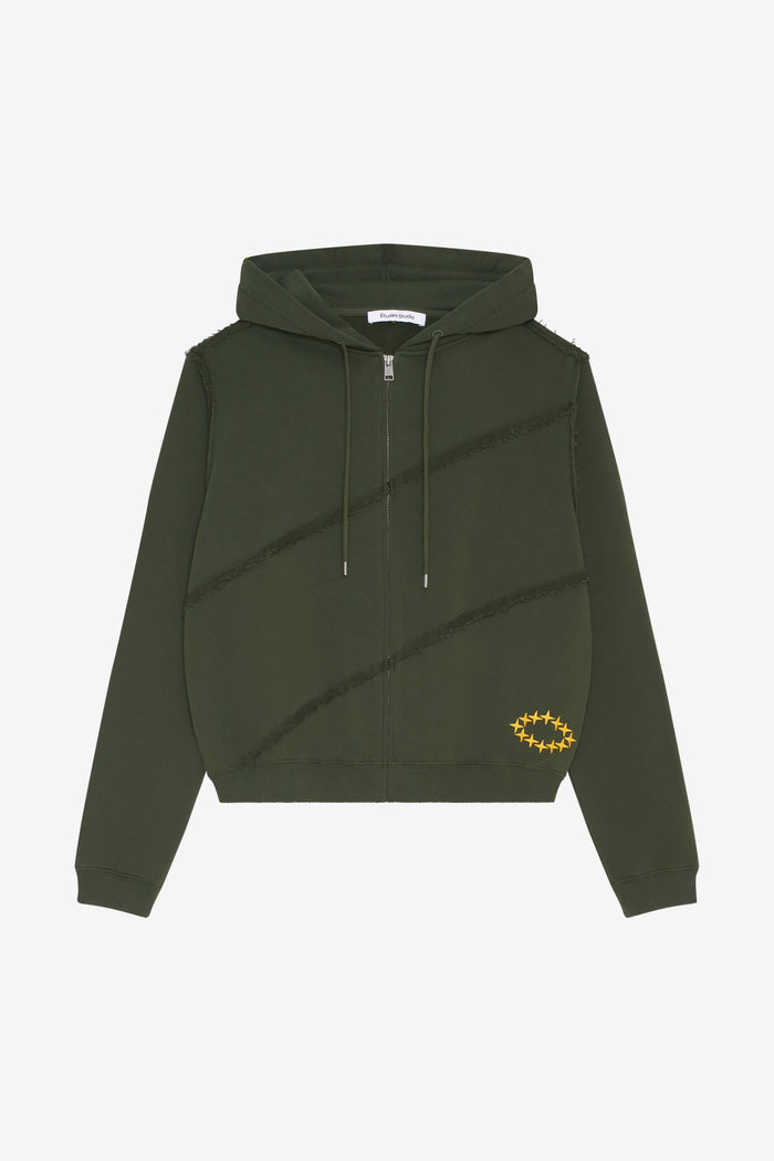 SLIM ZIP HOODIE XXS / DK GREEN