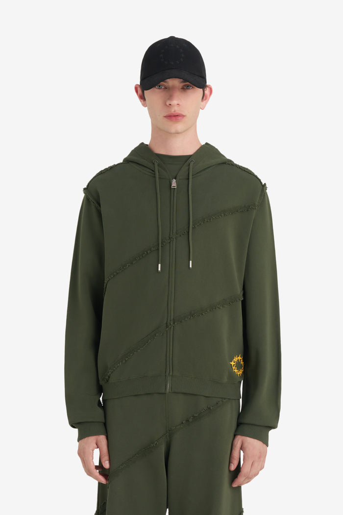 SLIM ZIP HOODIE XXS / DK GREEN