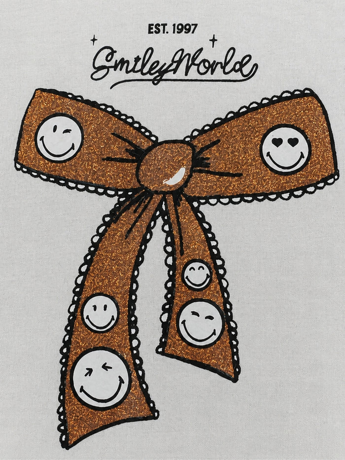 SmileyWorld Bow Graphic Tee & Pleated Skirt Set