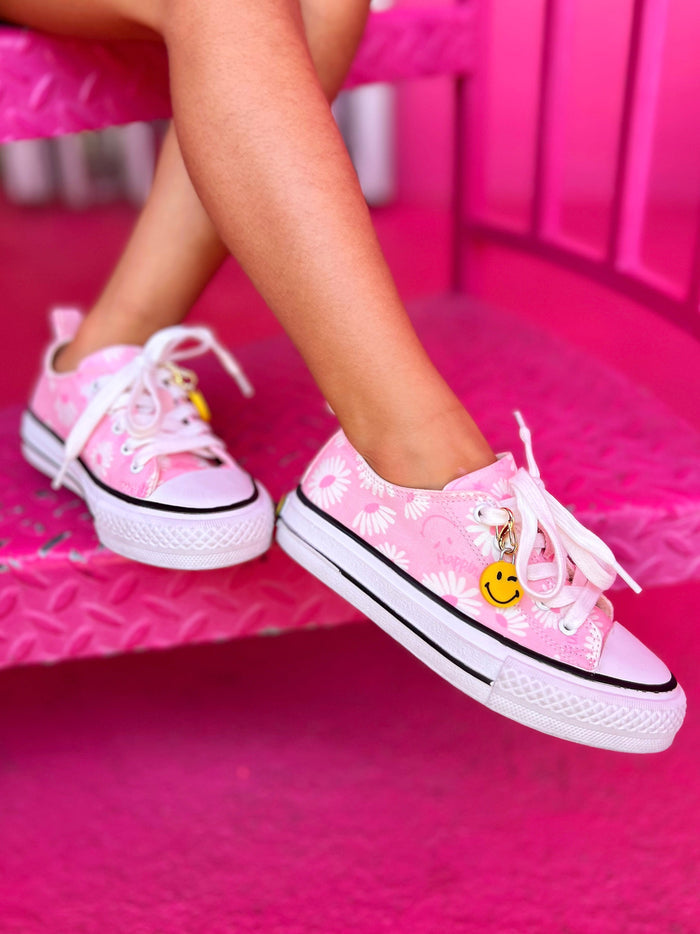 SmileyWorld Pink Canvas Sneakers | Girls Shoes | Mia Belle Girls