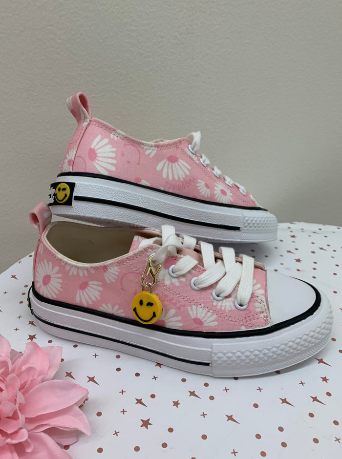 SmileyWorld Pink Canvas Sneakers | Girls Shoes | Mia Belle Girls