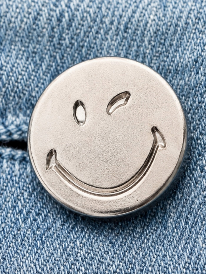 SmileyWorld Glitter Patch Denim Bomber Jacket