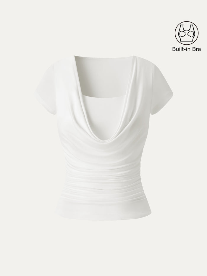 OGLmove Smoothing Cowl Neck Ruched Bra Top