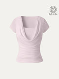 OGLmove Smoothing Cowl Neck Ruched Bra Top Primrose Pink XS