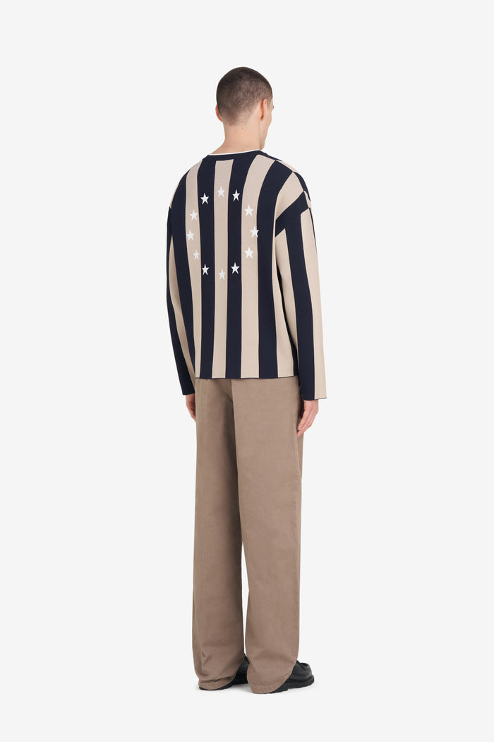 ETUDES STUDIO SOCCER LONG SLEEVE T-SHIRT STRIPED NAVY 5