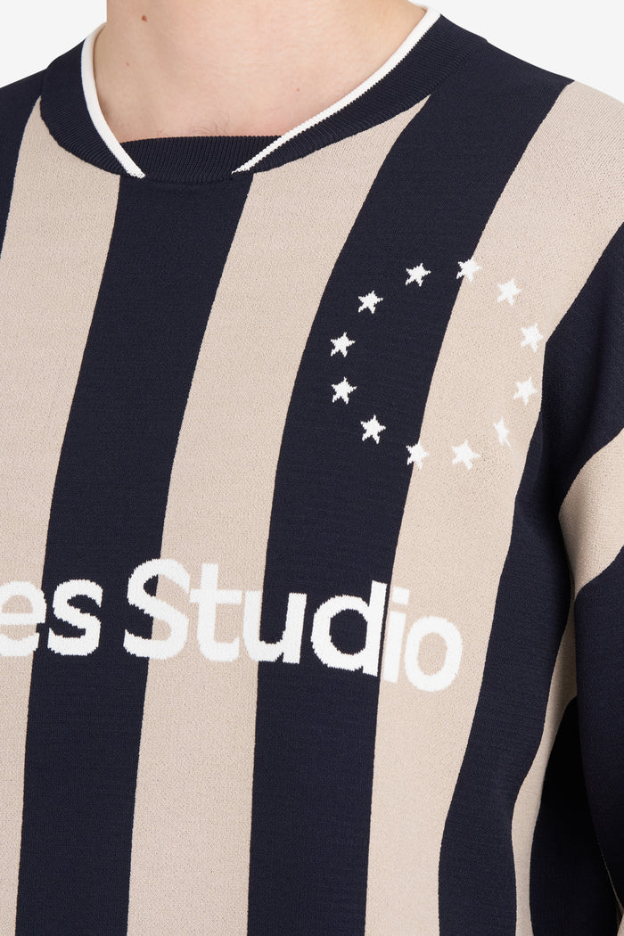 ETUDES STUDIO SOCCER LONG SLEEVE T-SHIRT STRIPED NAVY 6