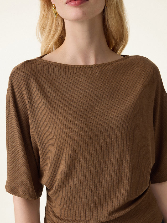OGLmove Soft Ribbed Boatneck Relaxed Top