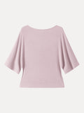 OGLmove Soft Ribbed Boatneck Relaxed Top Millennial Pink XS