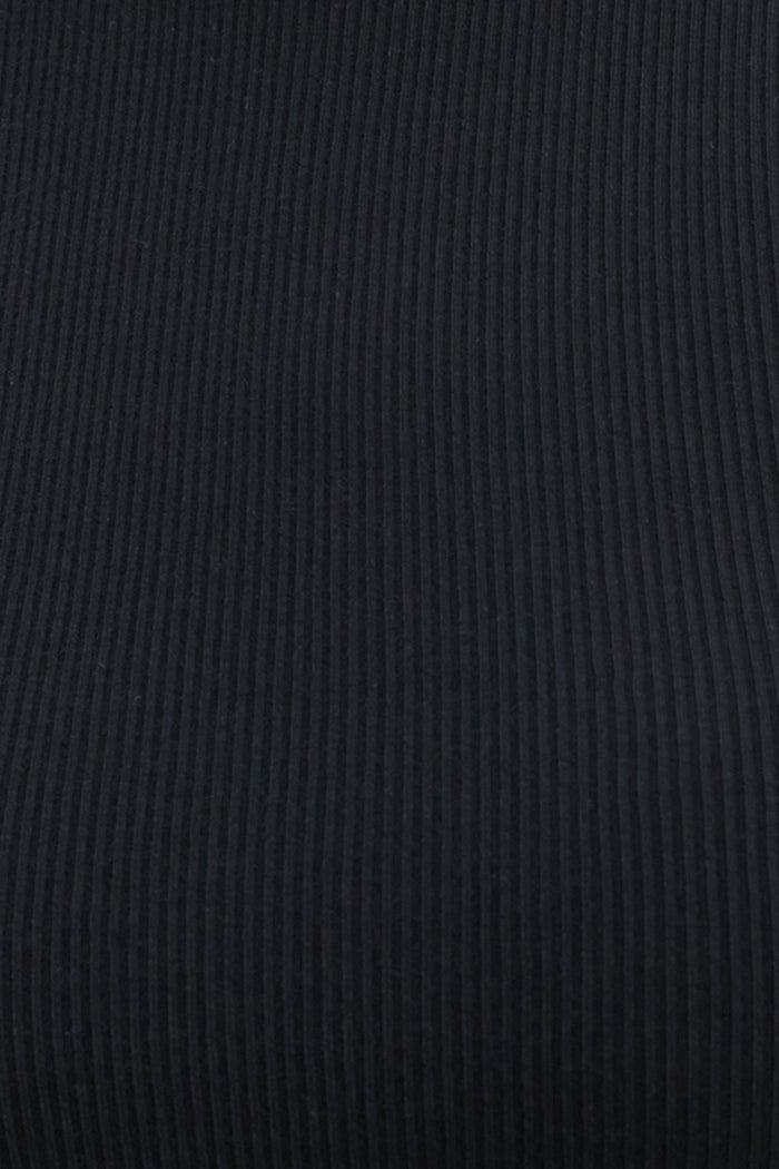 Soft Ribbed T Shirt - Black