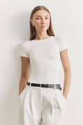Soft Ribbed T Shirt - White