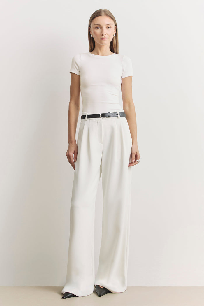 Soft Ribbed T Shirt - White