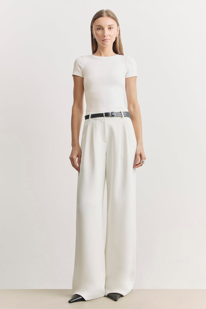 Soft Ribbed T Shirt - White