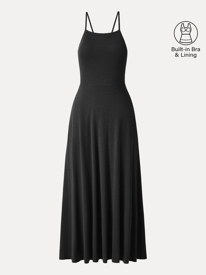 OGLmove Soft Spaghetti Midi Bra Dress