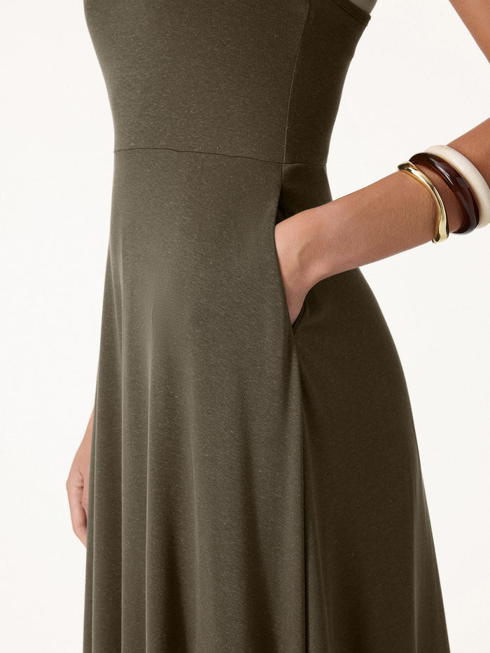 OGLmove Soft Spaghetti Midi Bra Dress