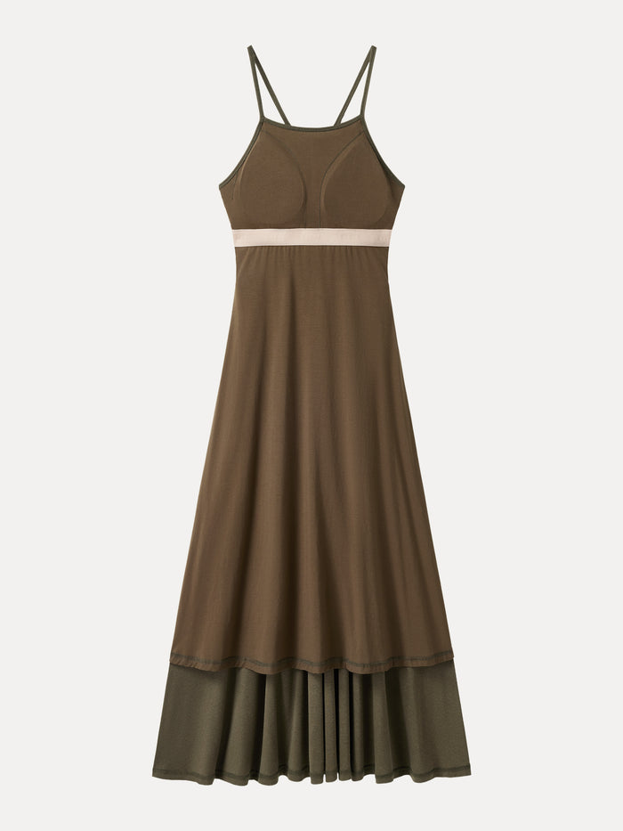 OGLmove Soft Spaghetti Midi Bra Dress