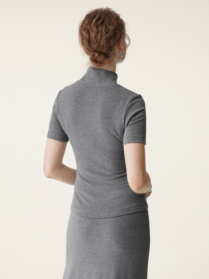 OGLmove Soft Thermal Mockneck Short Sleeve Bra Top