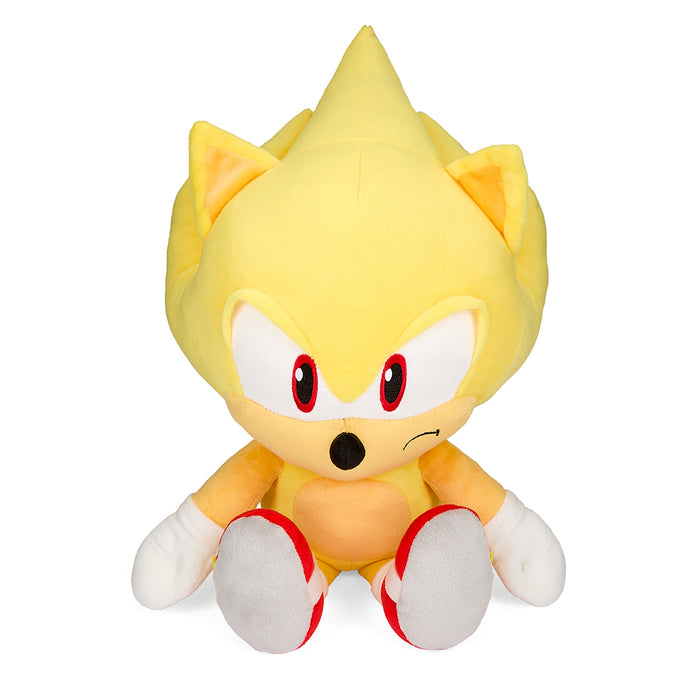 Sonic the Hedgehog 16-inch HugMe plush of Super Sonic with shake action, soft and stylized plush toy from Sega.