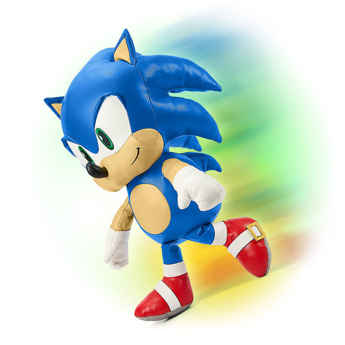 16-inch Sonic the Hedgehog plush toy made of premium pleather, featuring classic Sonic design from the Sonic the Hedgehog brand.