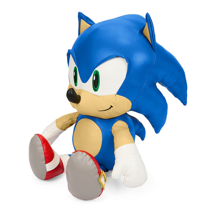 16-inch Sonic the Hedgehog plush toy made of premium pleather, featuring Sonic's iconic blue character from Sega.