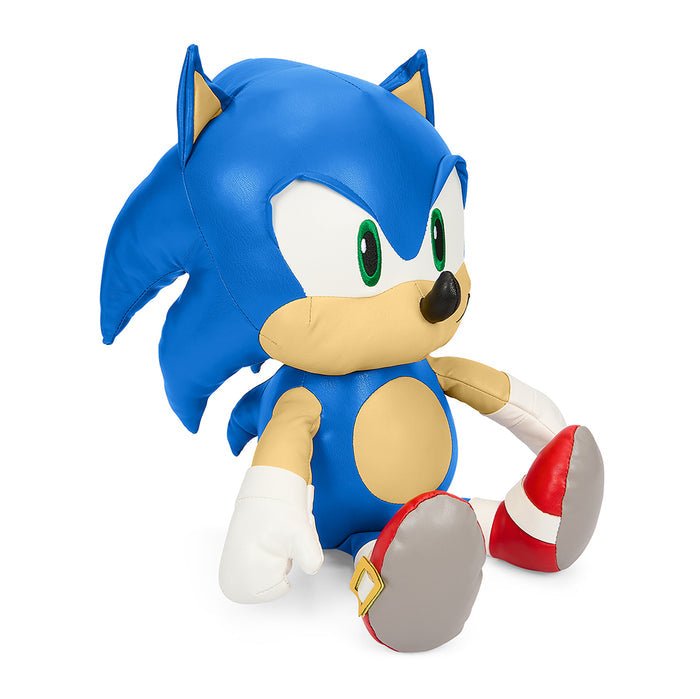 16-inch Sonic the Hedgehog plush toy made of premium pleather, featuring Sonic’s iconic blue design and detailed plush texture.