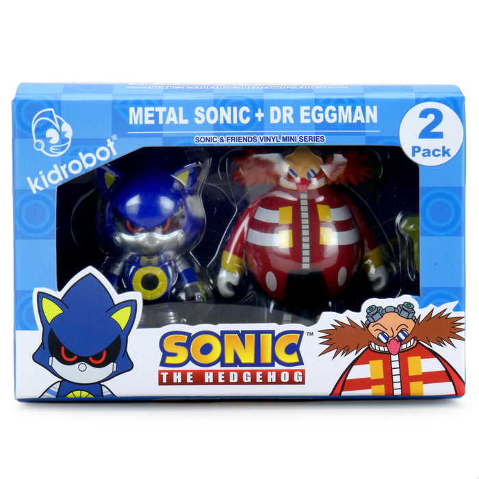 Sonic the Hedgehog 3" vinyl figures of Dr. Robotnik and Metal Sonic in a 2-pack, collectible mini figures from the Sonic the Hedgehog brand.