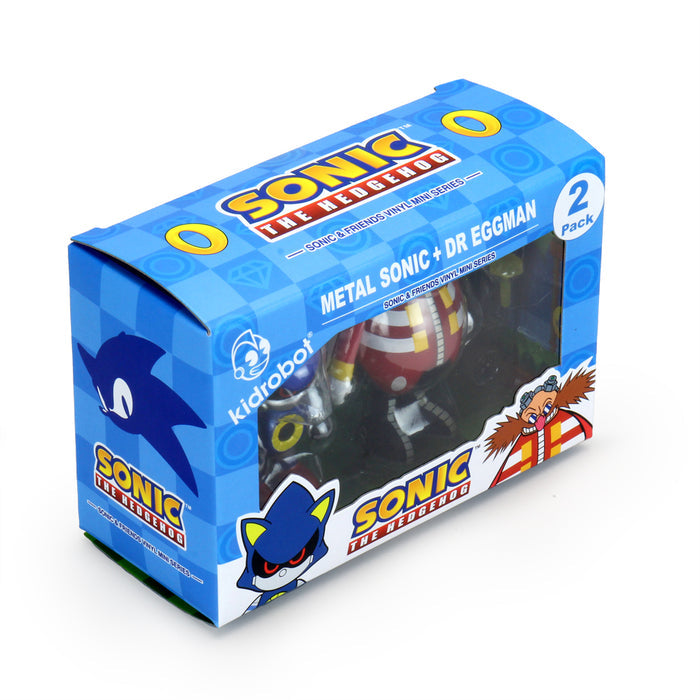 Sonic the Hedgehog 3-inch vinyl figure 2-pack featuring Dr. Robotnik and Metal Sonic mini figures from the Sonic the Hedgehog brand.