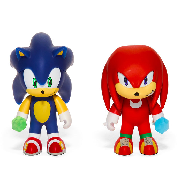 Sonic the Hedgehog 3-inch vinyl figures featuring Sonic and Knuckles in a collectible 2-pack, showcasing detailed character designs.