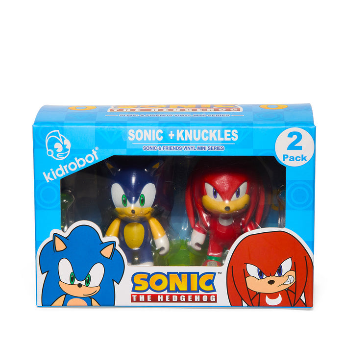 Sonic the Hedgehog 3-inch vinyl figure set featuring Sonic and Knuckles in a collectible mini figure 2-pack from Sonic the Hedgehog.