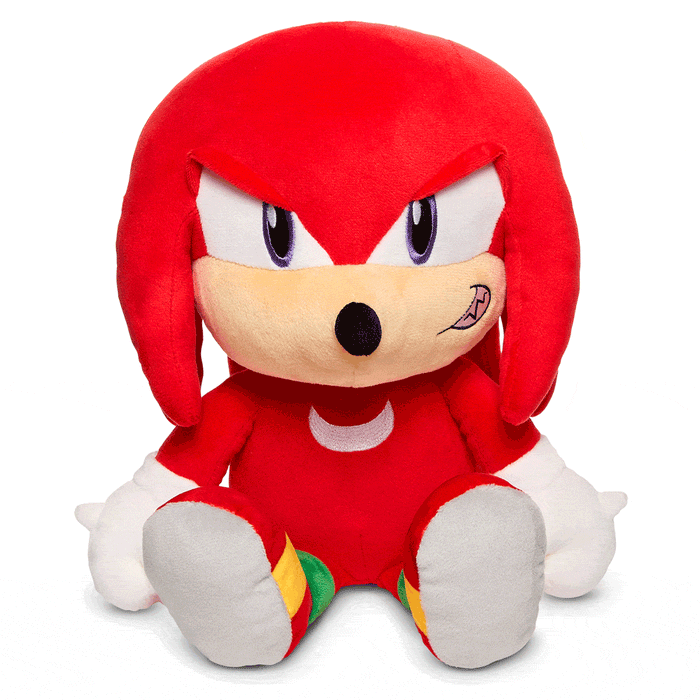 Sonic the Hedgehog Knuckles HugMe Shake Action 16-inch plush toy, soft and cuddly character from the Sonic the Hedgehog series.