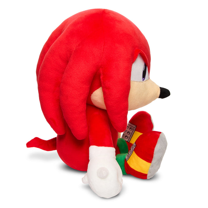 Sonic the Hedgehog Knuckles HugMe Shake Action 16-inch plush toy showing Knuckles with arms extended and detailed character features.