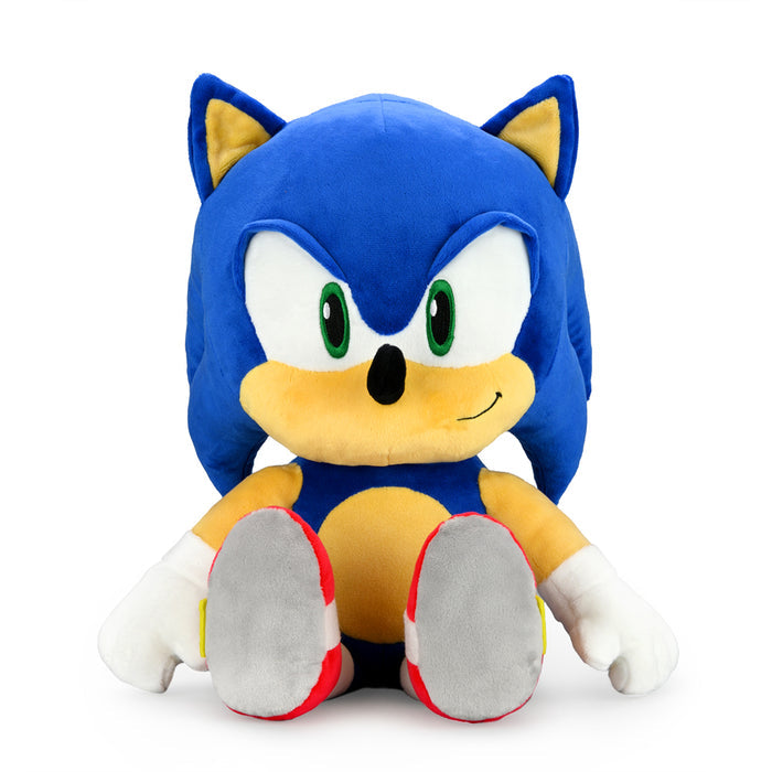 Sonic the Hedgehog HugMe Shake Action plush toy featuring Sonic in a soft, cuddly plush with Shake Action design.
